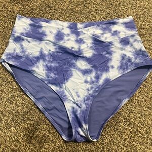 Aerie Blue Tie-Dye High-Waisted Bikini Bottoms